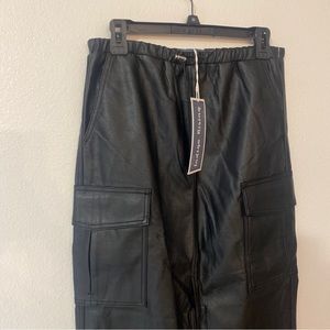 NWT Indigo Rising SEXY Faux Leather Black Cargo Long Maxi  Skirt Size Medium